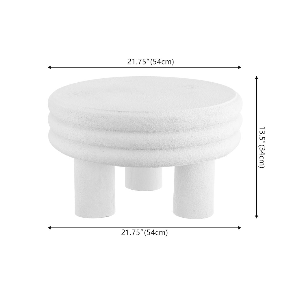 Rashida 13.5" Modern Round Polyresin Indoor Outdoor Accent Coffee Table. Picture 3