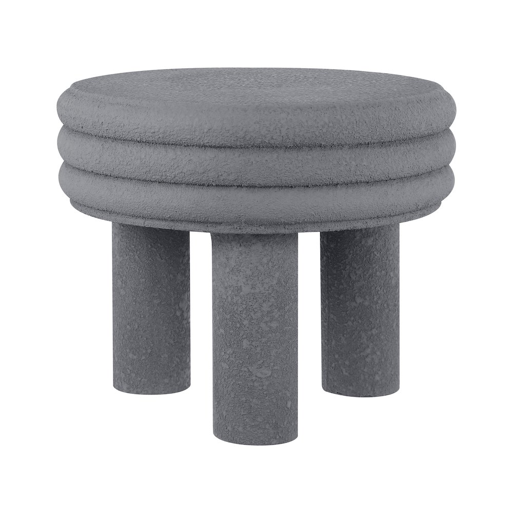 Rashida 18" Modern Round Polyresin Indoor Outdoor Accent Coffee Table. Picture 1