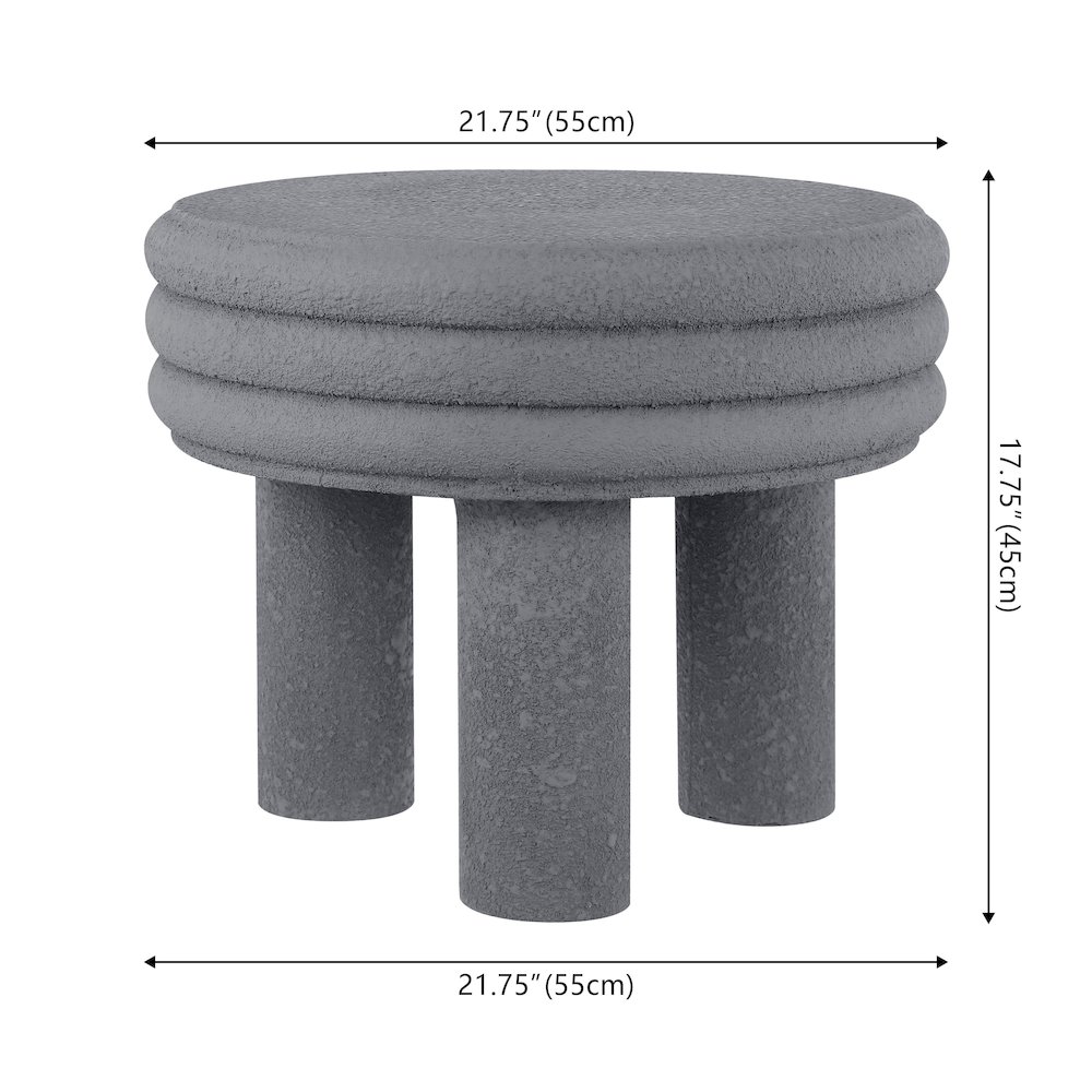 Rashida 18" Modern Round Polyresin Indoor Outdoor Accent Coffee Table. Picture 3