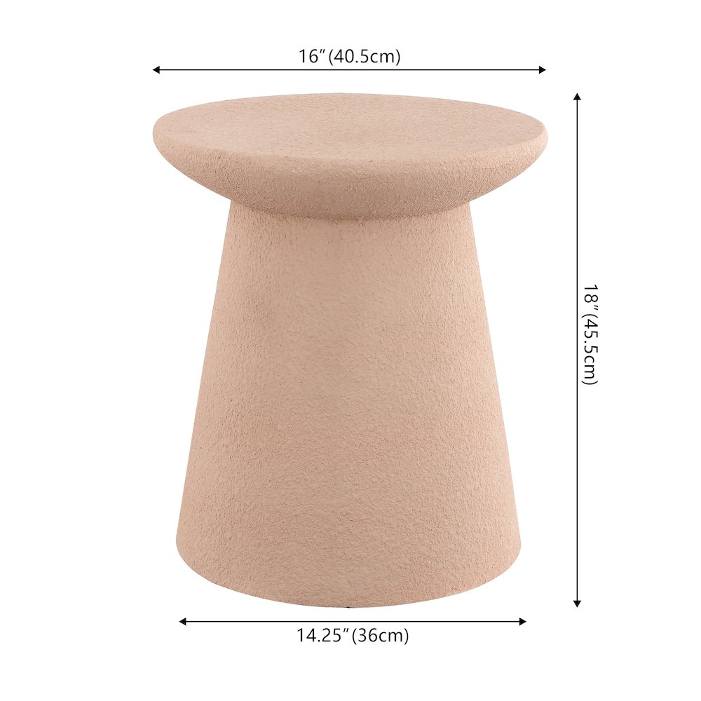 Hollie Minimalist Modern Drum Accent Table Pedestal. Picture 3