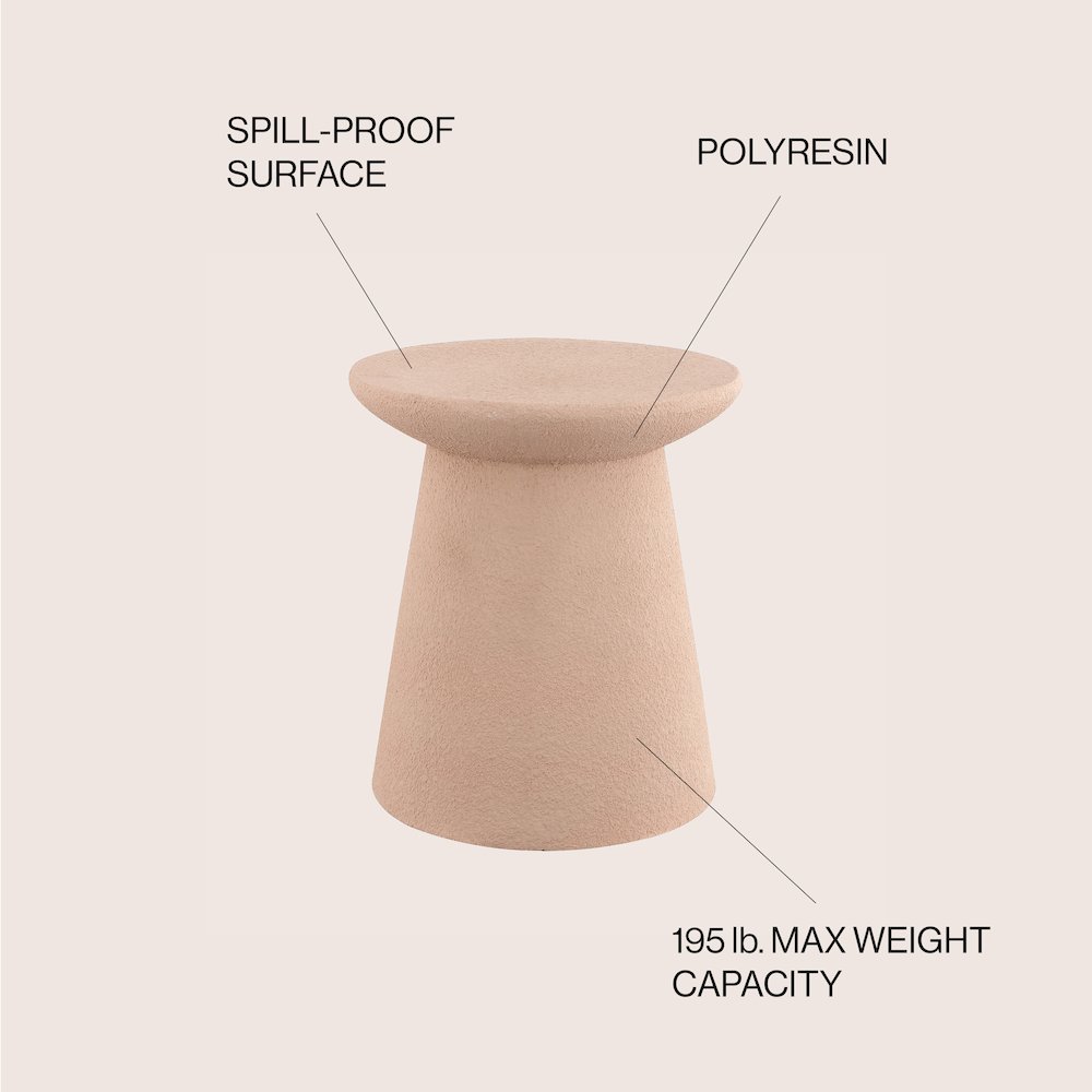 Hollie Minimalist Modern Drum Accent Table Pedestal. Picture 4