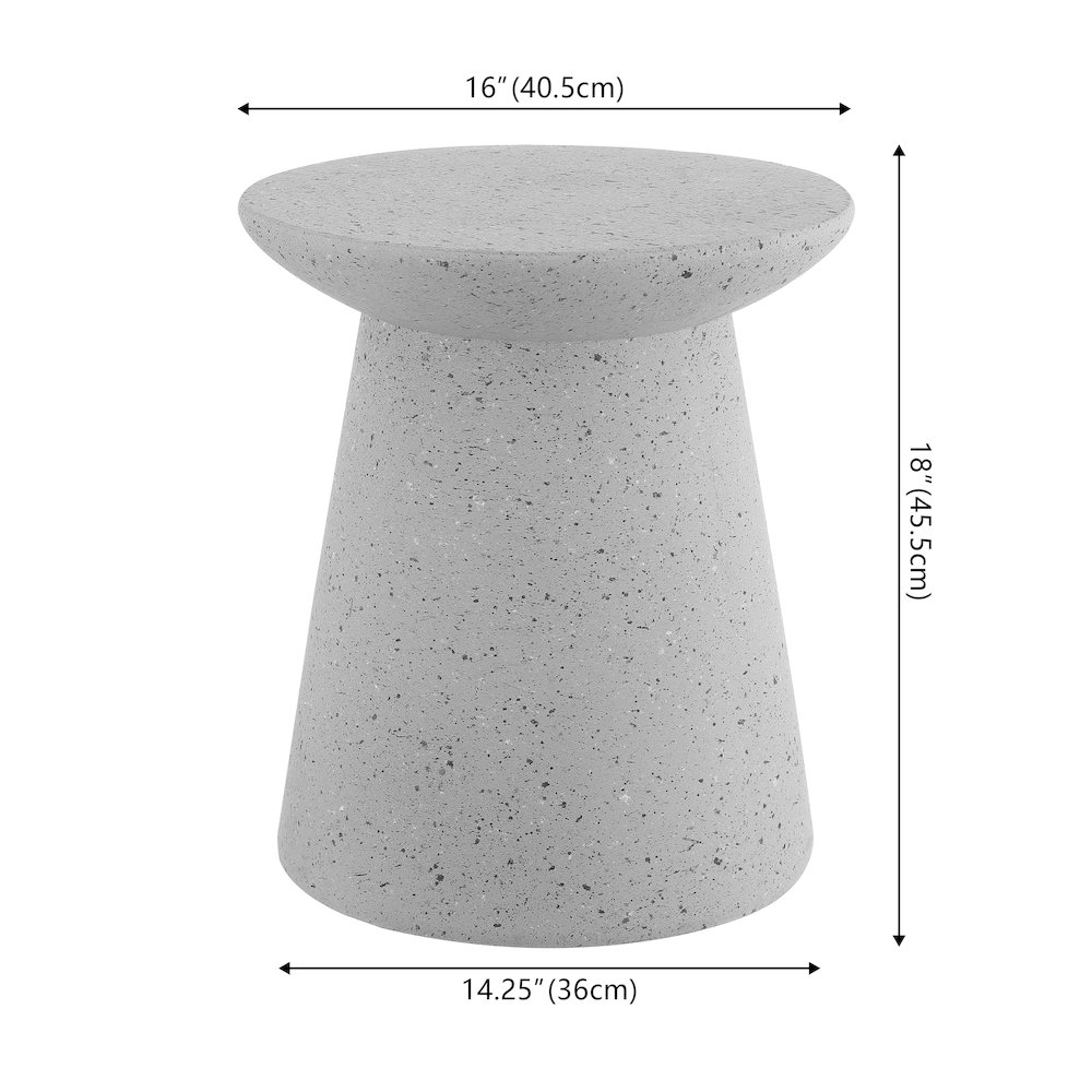 Hollie Minimalist Modern Drum Accent Table Pedestal. Picture 3