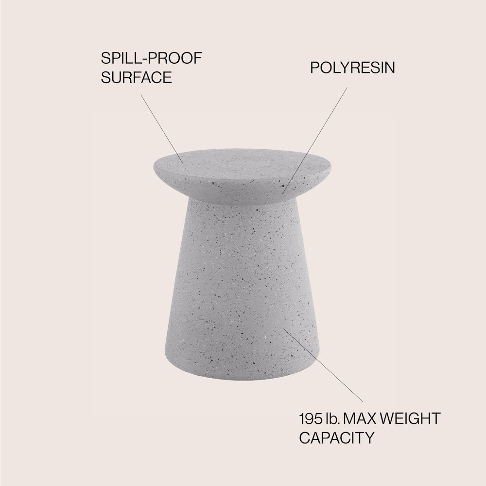 Hollie Minimalist Modern Drum Accent Table Pedestal. Picture 4