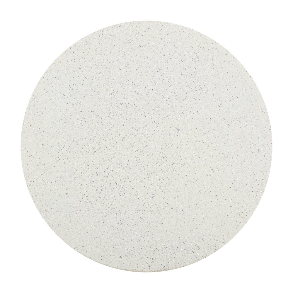 Hollie 18" Minimalist Cream Terrazzo Polyresin Indoor/Outdoor Accent Table. Picture 2