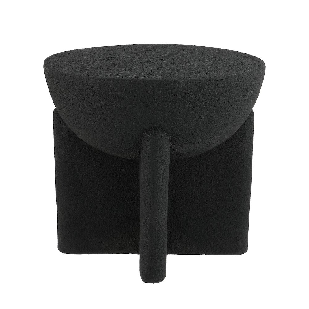 Brady 16.25" Minimalist Sculptural Indoor/Outdoor Accent Table and Garden Stool. Picture 1