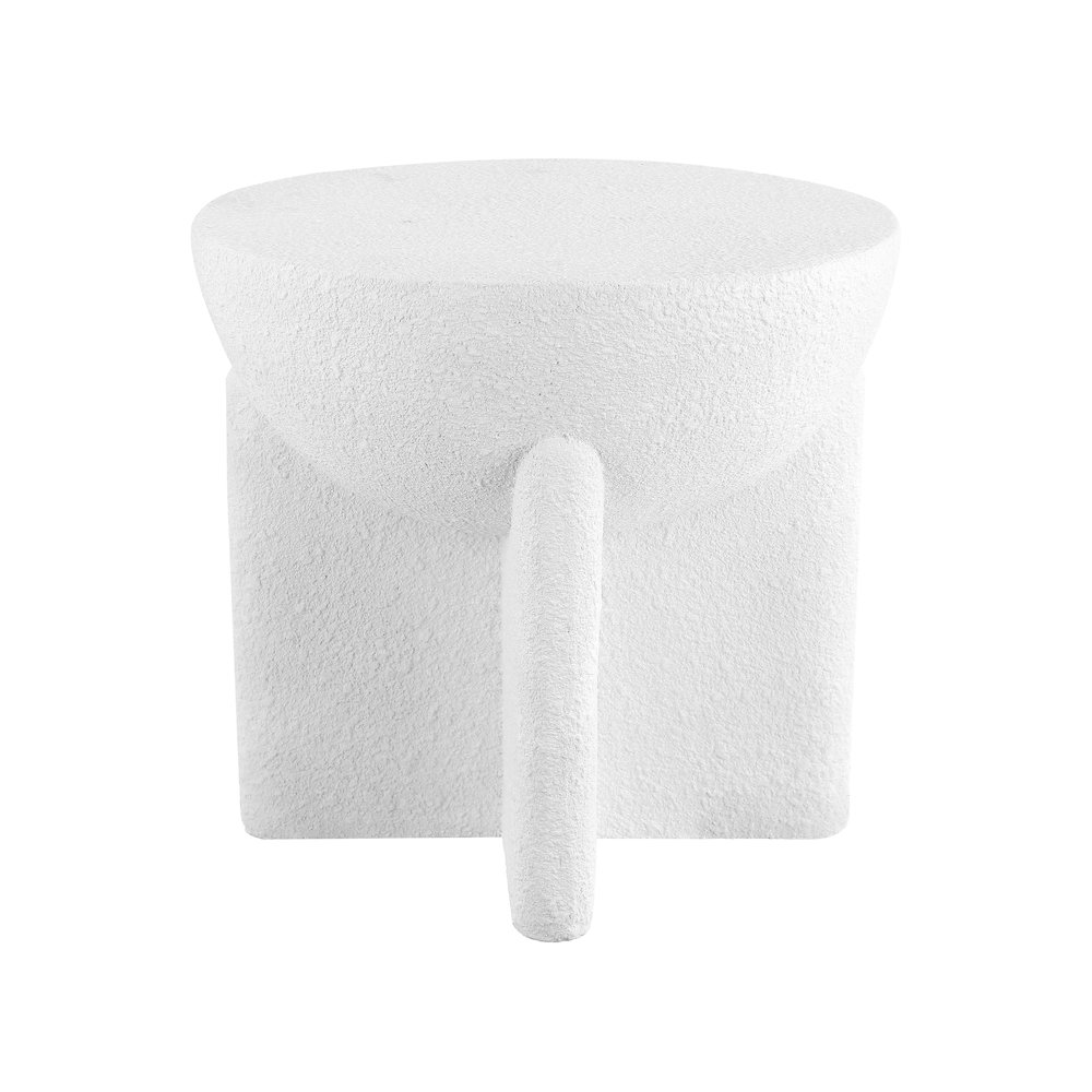 Brady 16.25" Minimalist Sculptural Indoor/Outdoor Accent Table and Garden Stool. Picture 1