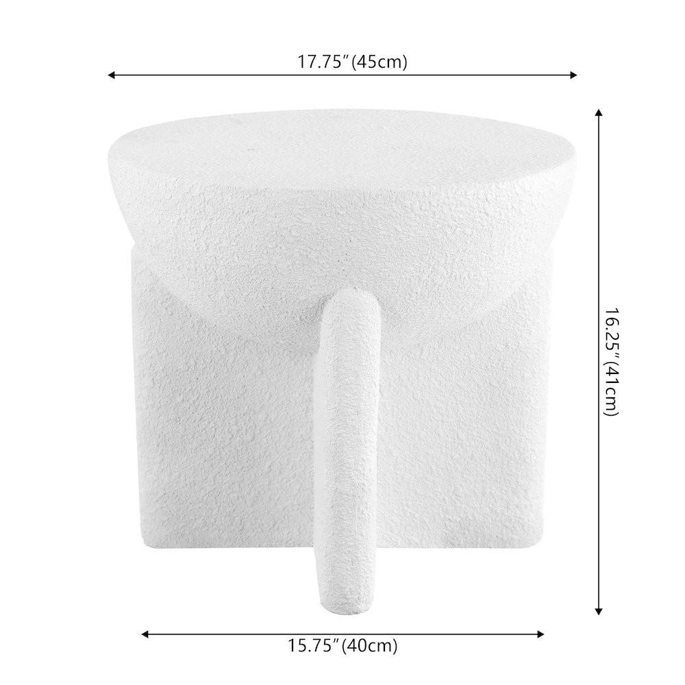Brady 16.25" Minimalist Sculptural Indoor/Outdoor Accent Table and Garden Stool. Picture 3