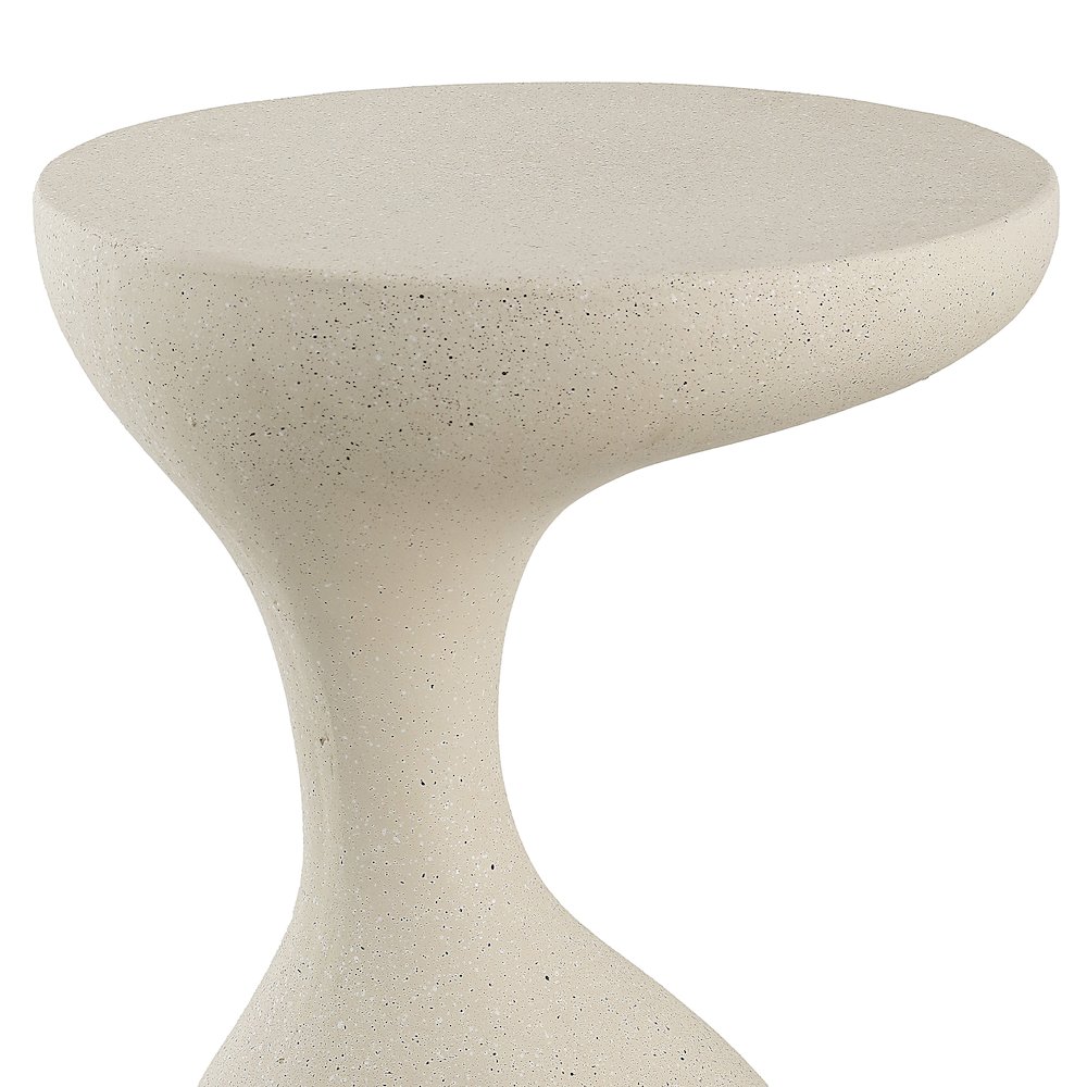 Boracay 19.75" Sculptural Polyresin Indoor/Outdoor Accent Side Table & Stool. Picture 5