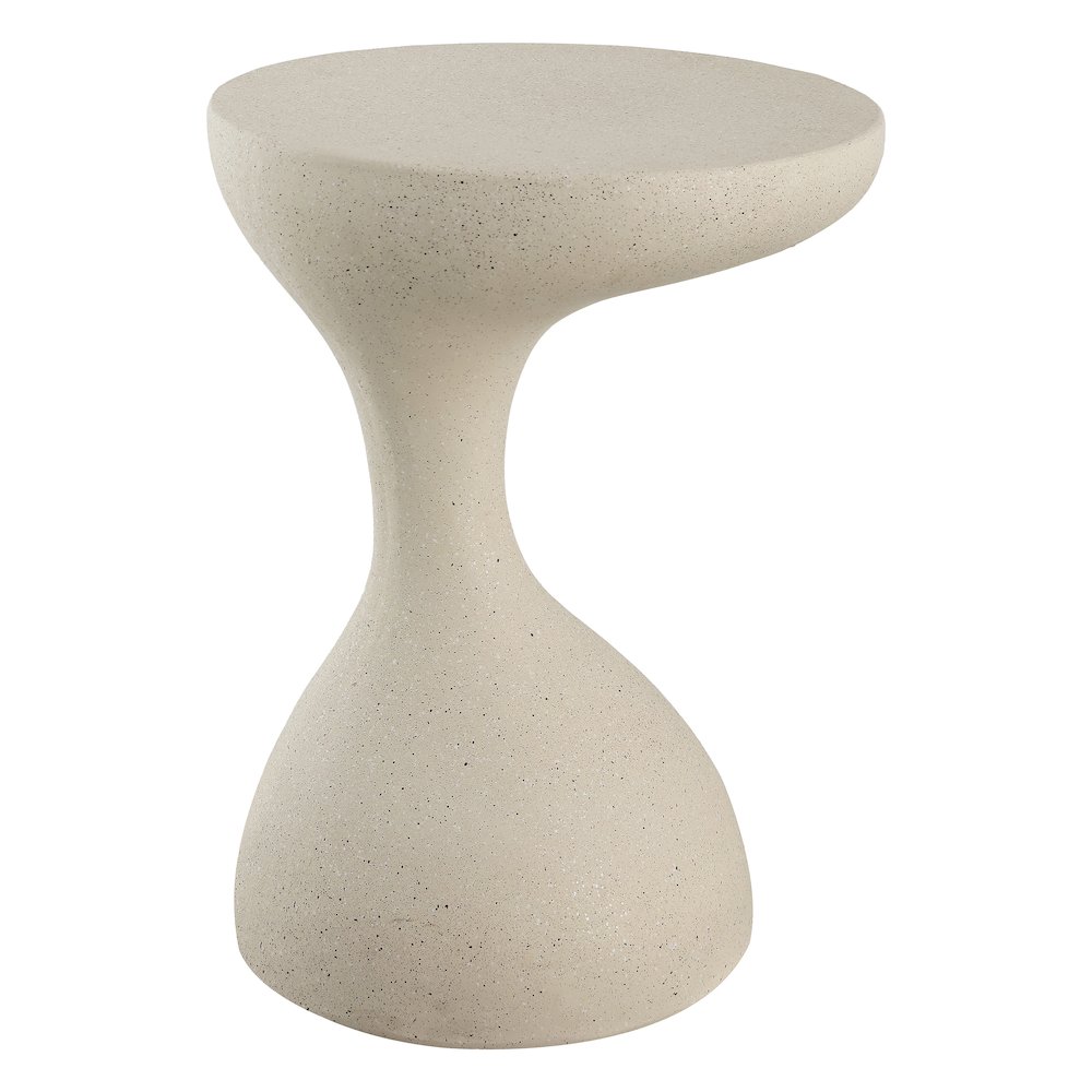 Boracay 19.75" Sculptural Polyresin Indoor/Outdoor Accent Side Table & Stool. Picture 1