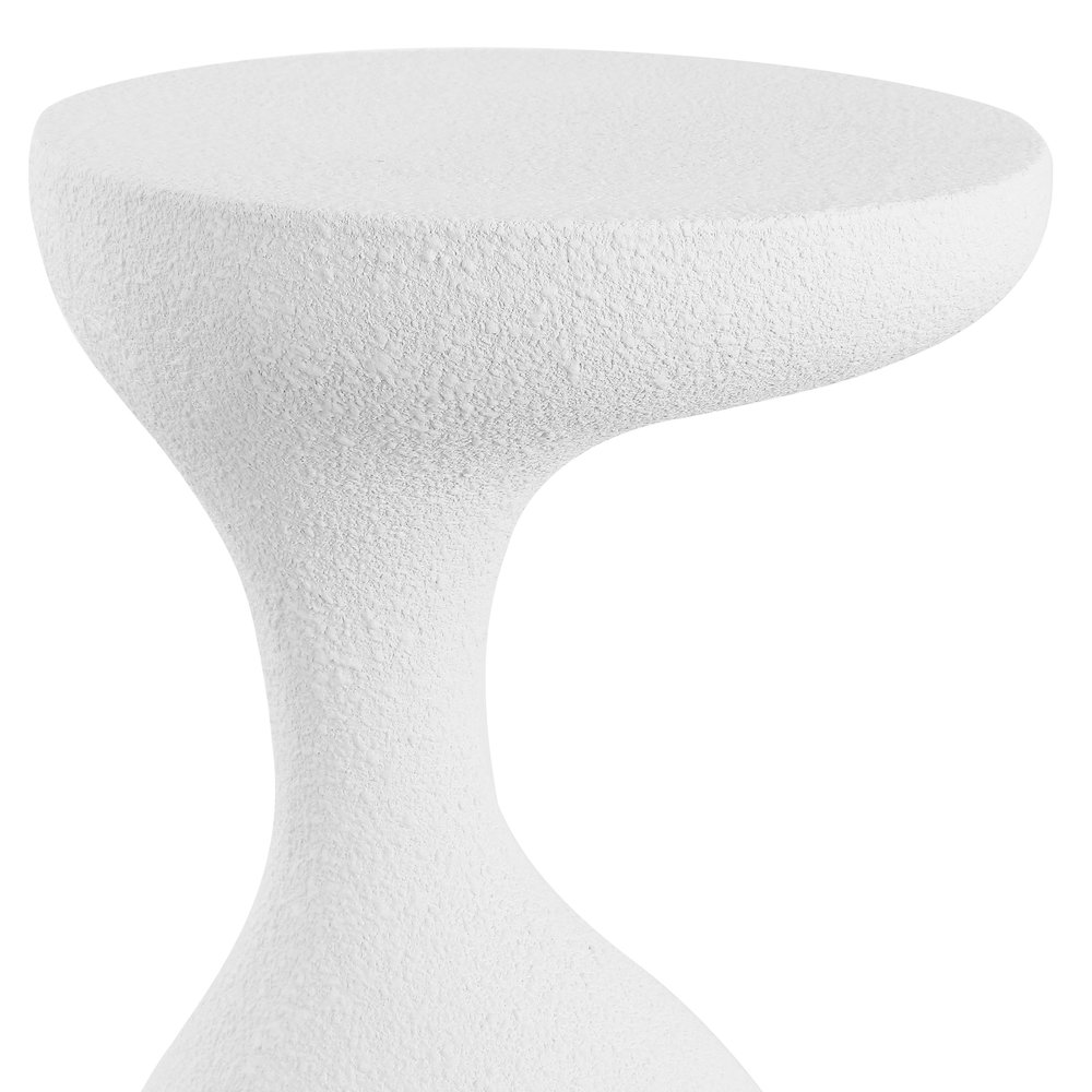 Boracay 19.75" Sculptural Polyresin Indoor/Outdoor Accent Side Table & Stool. Picture 5