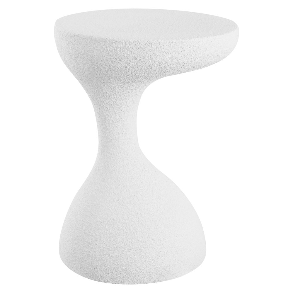 Boracay 19.75" Sculptural Polyresin Indoor/Outdoor Accent Side Table & Stool. Picture 1