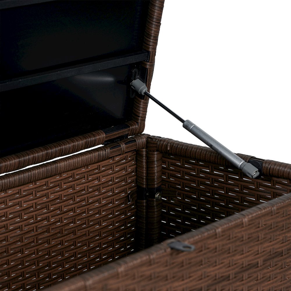 Nino Modern Minimalist Outdoor Faux Wicker Deck And Patio Storage Box. Picture 2