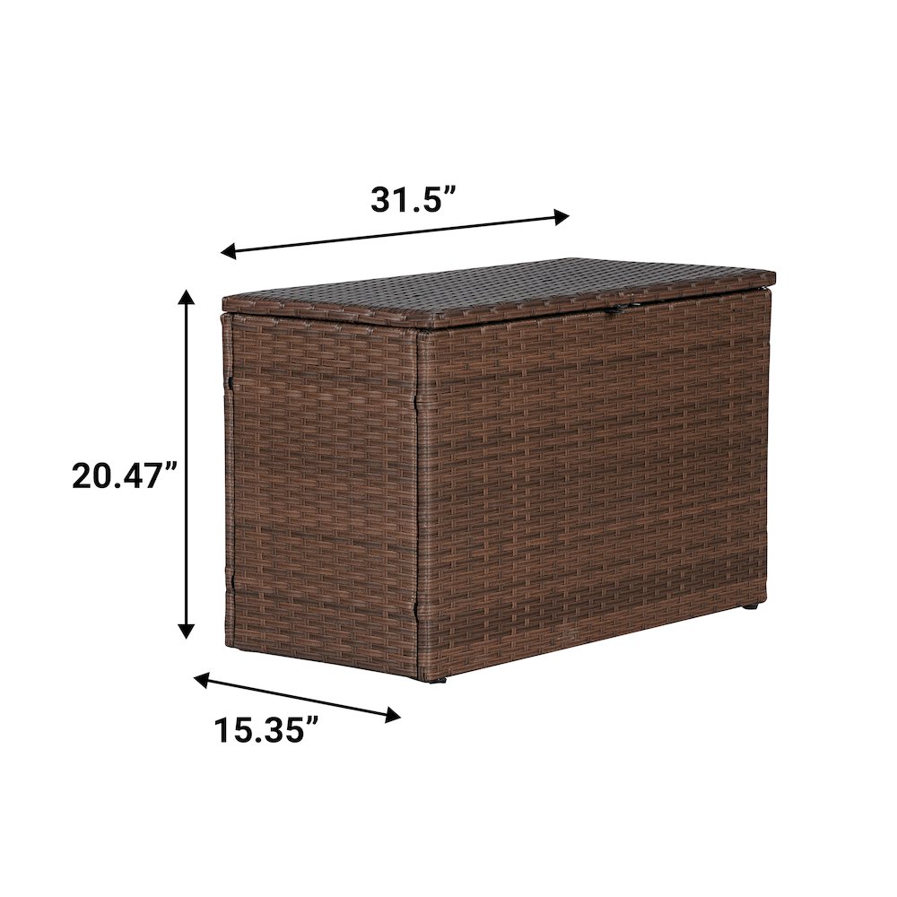 Nino Modern Minimalist Outdoor Faux Wicker Deck And Patio Storage Box. Picture 3