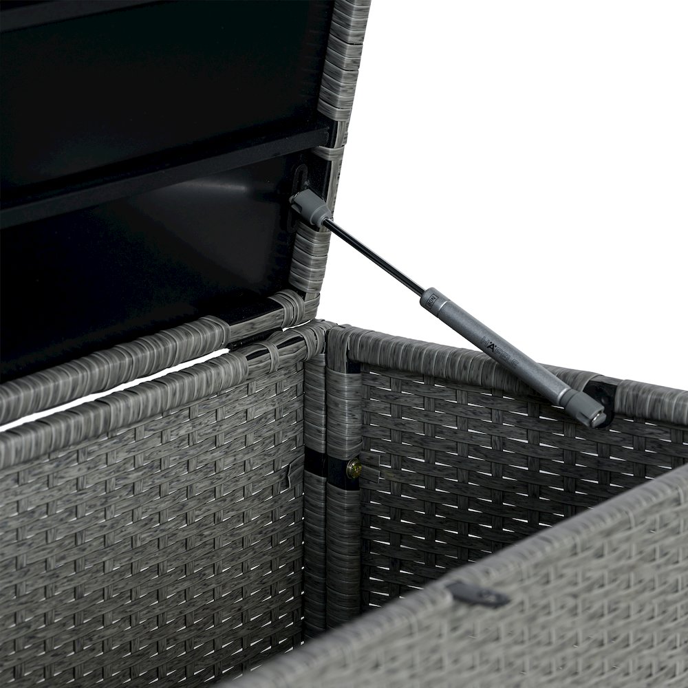 Nino Modern Minimalist Outdoor Faux Wicker Deck And Patio Storage Box. Picture 2