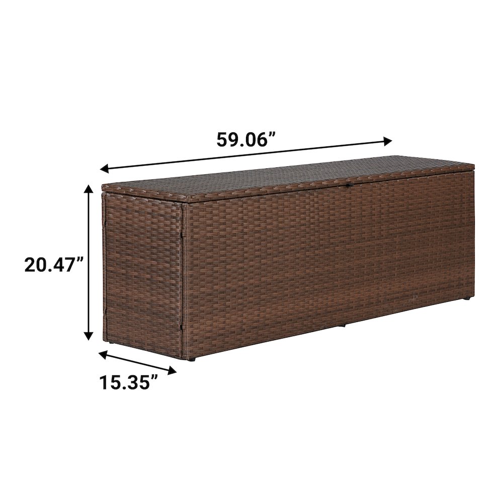 Nino Modern Minimalist Outdoor Faux Wicker Deck And Patio Storage Box. Picture 3