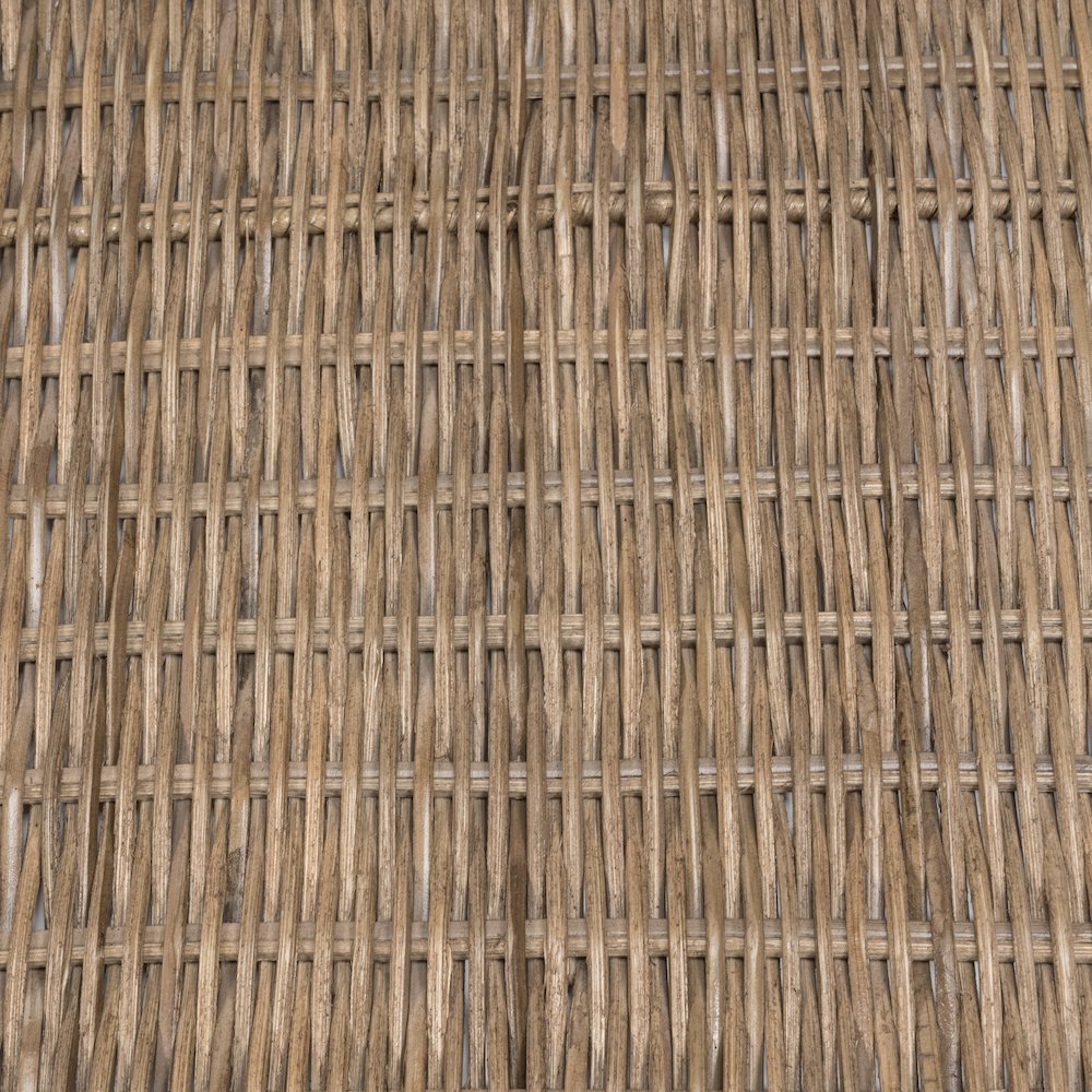 Scalloped Southwestern Cottage Hand-Woven Rattan Tray With Handles. Picture 2