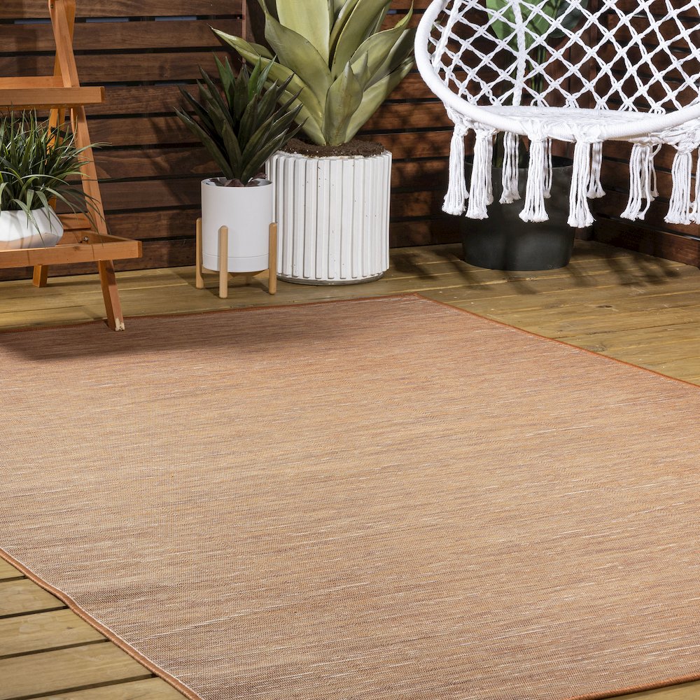 Ethan Modern Flatweave Solid Area Rug. Picture 7