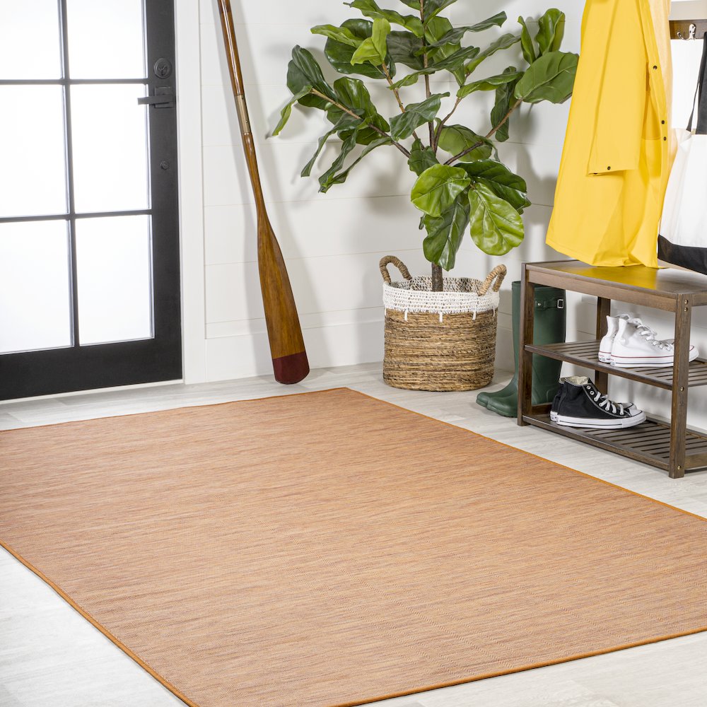 Ethan Modern Flatweave Solid Area Rug. Picture 5