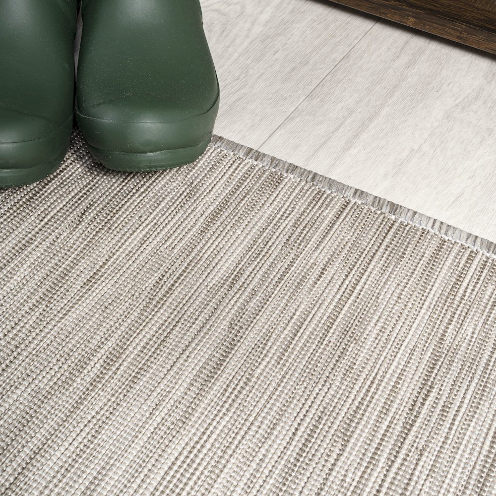 Ethan Modern Flatweave Solid Area Rug. Picture 4