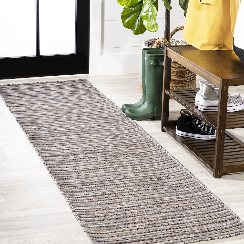 Finn Modern Farmhouse Pinstripe Area Rug. Picture 2
