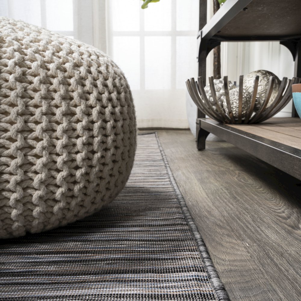 Finn Modern Farmhouse Pinstripe Area Rug. Picture 7