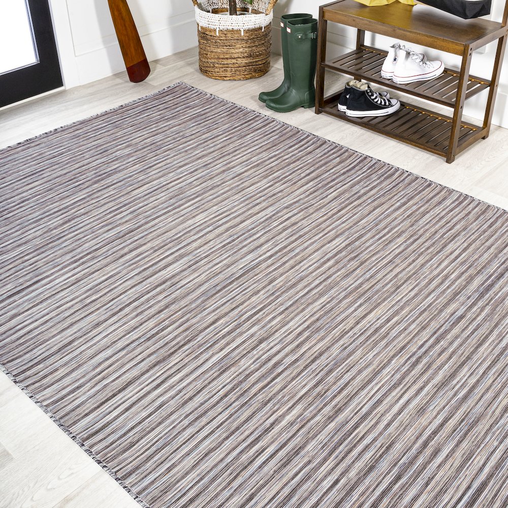 Finn Modern Farmhouse Pinstripe Area Rug. Picture 4