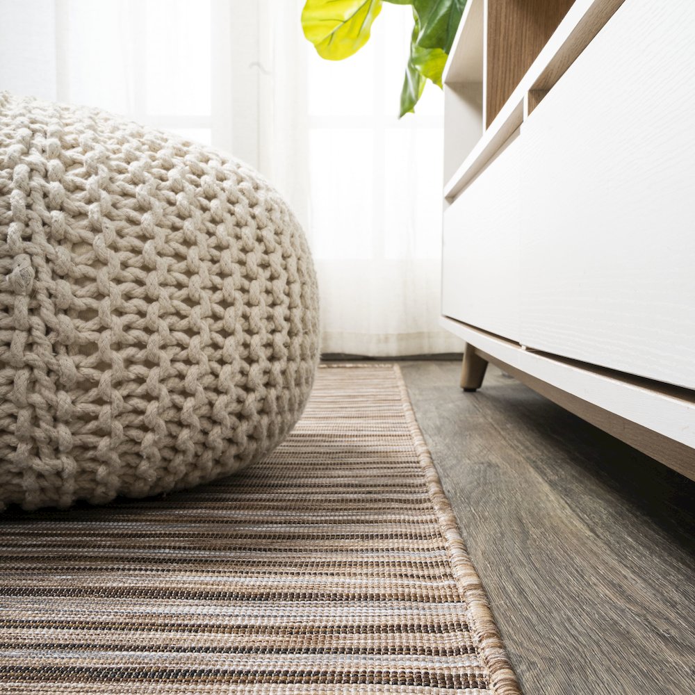 Finn Modern Farmhouse Pinstripe Area Rug. Picture 7