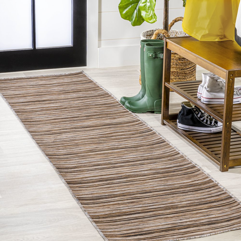Finn Modern Farmhouse Pinstripe Area Rug. Picture 2