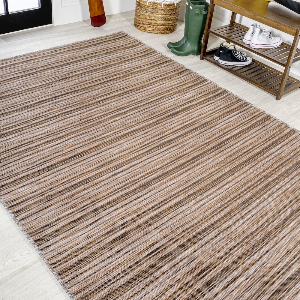 Finn Modern Farmhouse Pinstripe Area Rug. Picture 4