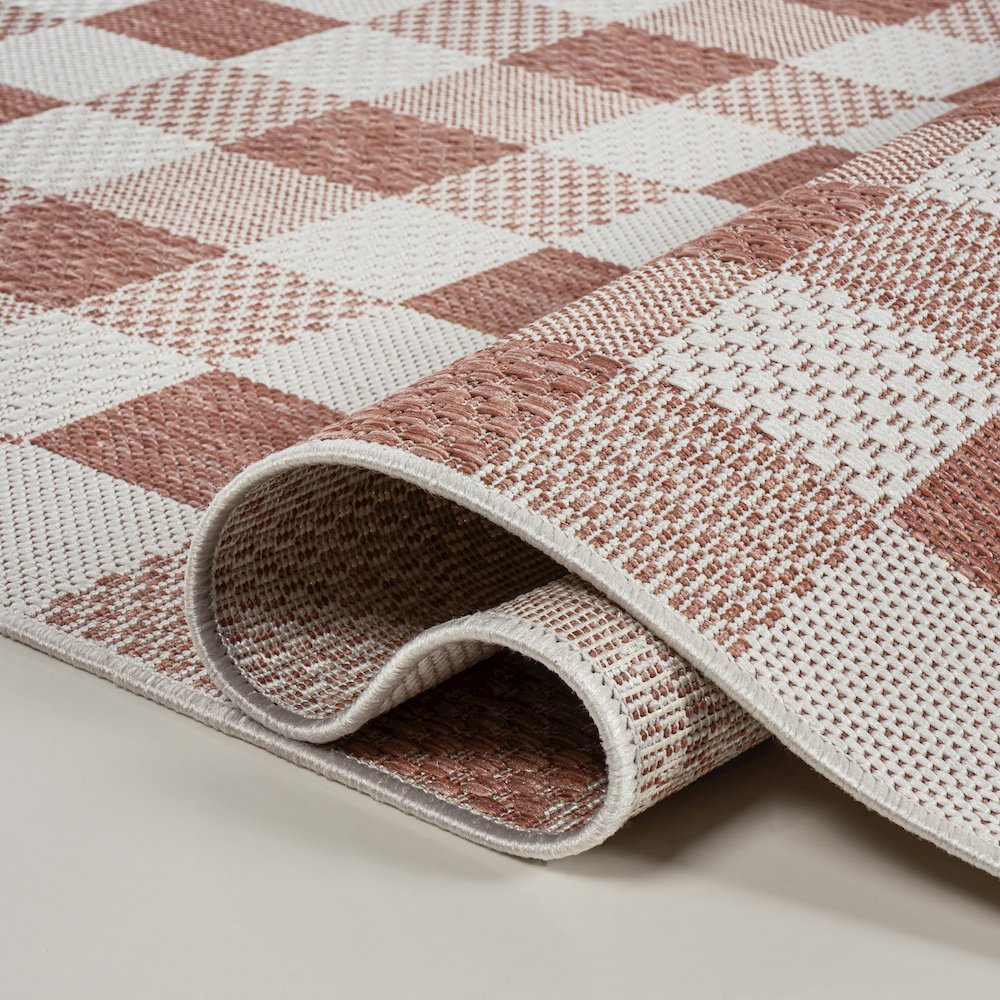 Darcy Traditional Geometric Bold Gingham Indoor/Outdoor Area Rug. Picture 5