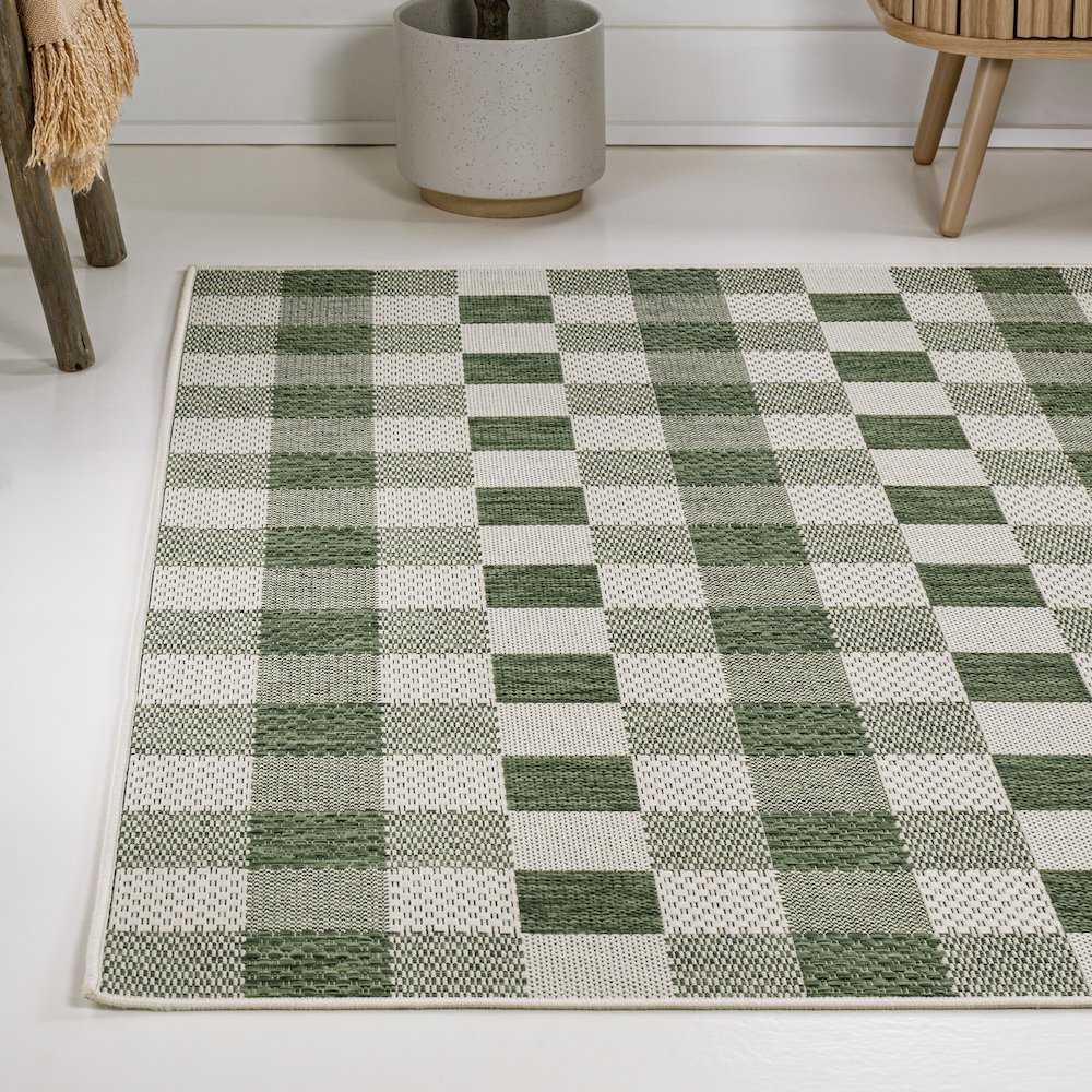 Darcy Traditional Geometric Bold Gingham Indoor/Outdoor Area Rug. Picture 1