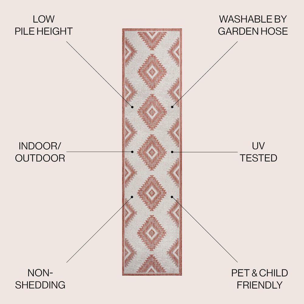 Lior Geometric Moroccan Diamond Indoor/Outdoor Area Rug. Picture 2