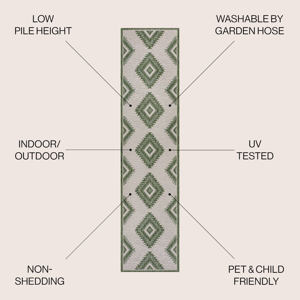 Lior Geometric Moroccan Diamond Indoor/Outdoor Area Rug. Picture 2