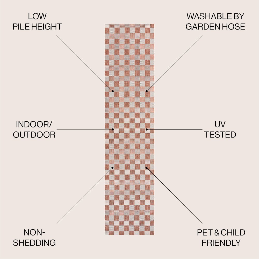 Aimee Traditional Cottage Checkerboard Indoor/Outdoor Area Rug. Picture 2