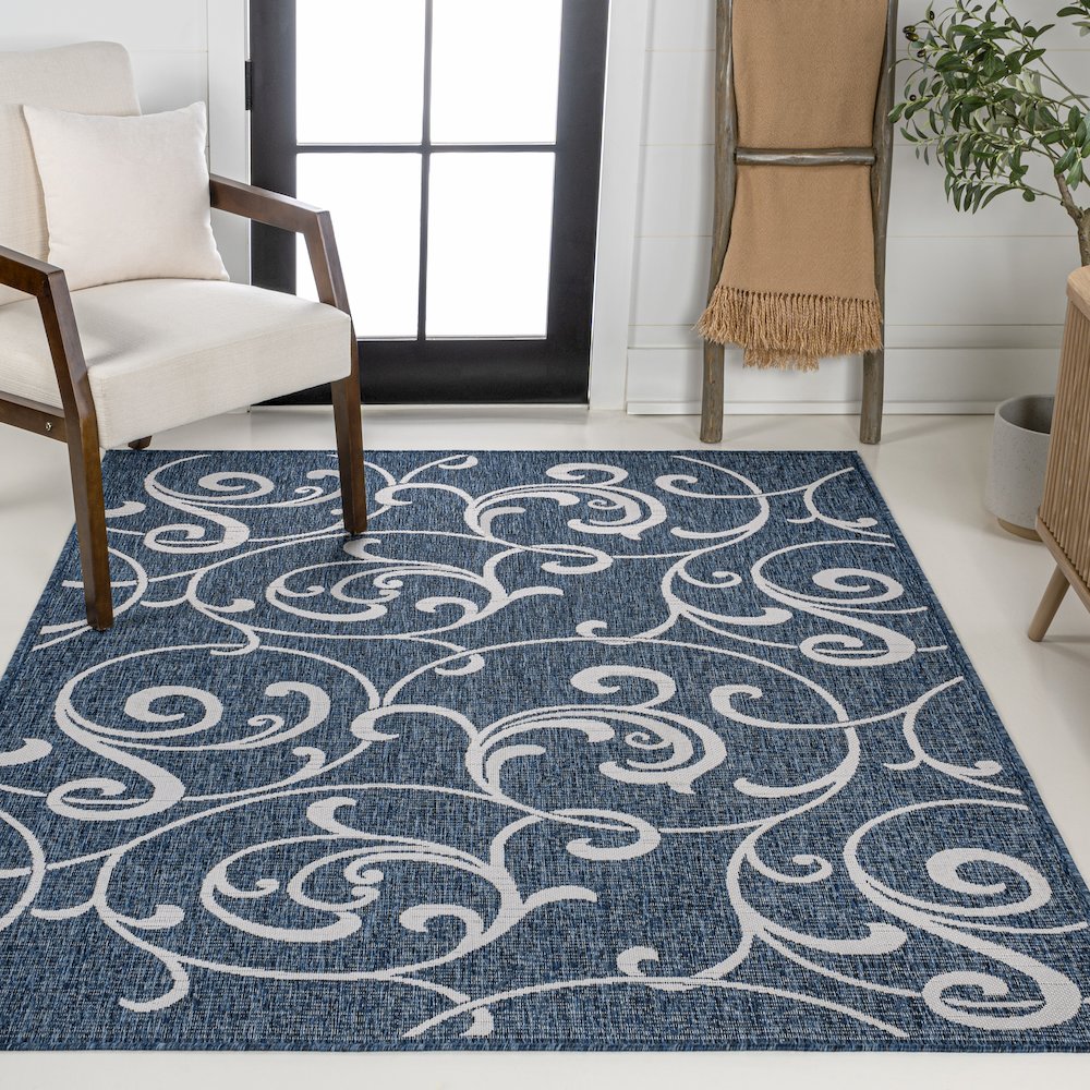 Maribel Traditional Classic All-Over Scroll Indoor/Outdoor Area Rug. Picture 2