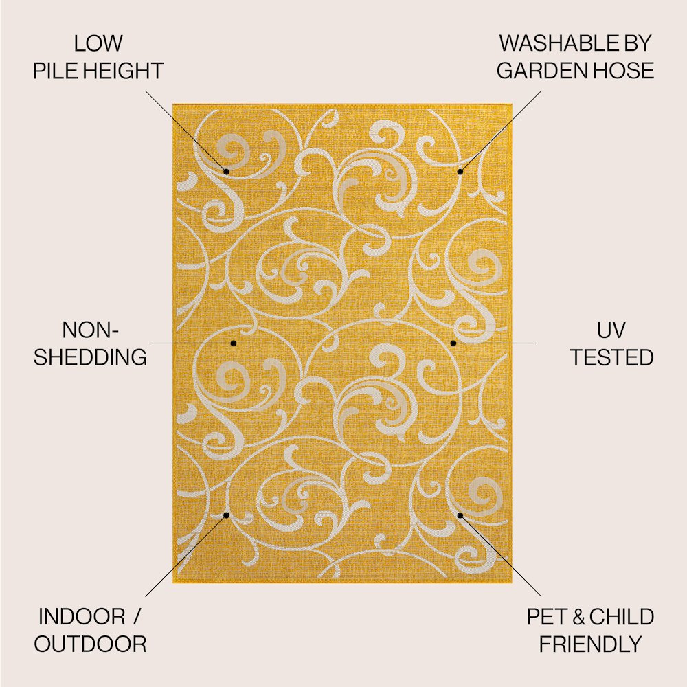 Maribel Traditional Classic All-Over Scroll Indoor/Outdoor Area Rug. Picture 5