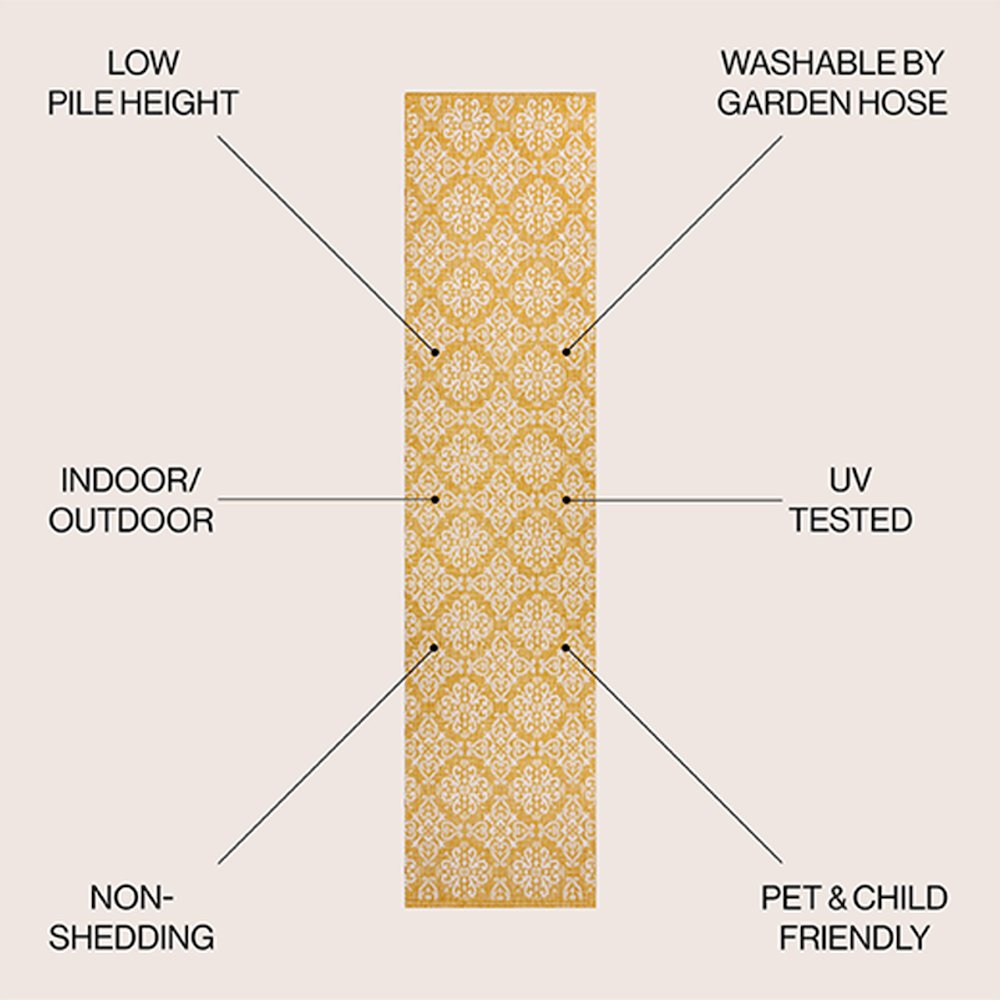 Amora Traditional Mediterranean Tile Design Indoor/Outdoor Area Rug. Picture 2