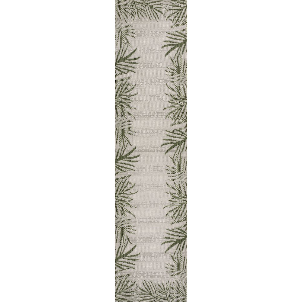 Isla Coastal Cottage Palm Frond Border Indoor/Outdoor Area Rug. Picture 3
