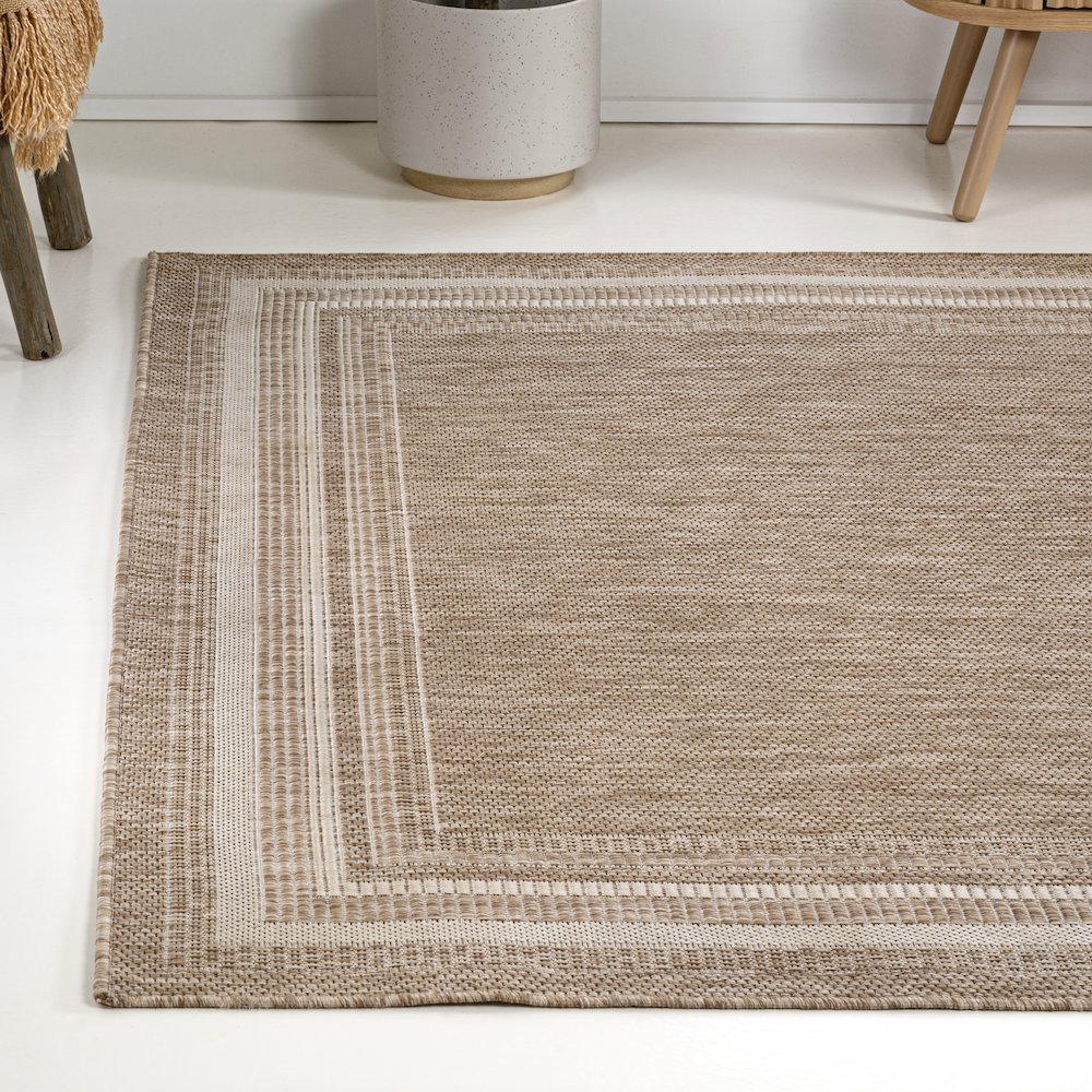 Lido Traditional Casual Pinstripe Border Indoor/Outdoor Area Rug. Picture 1