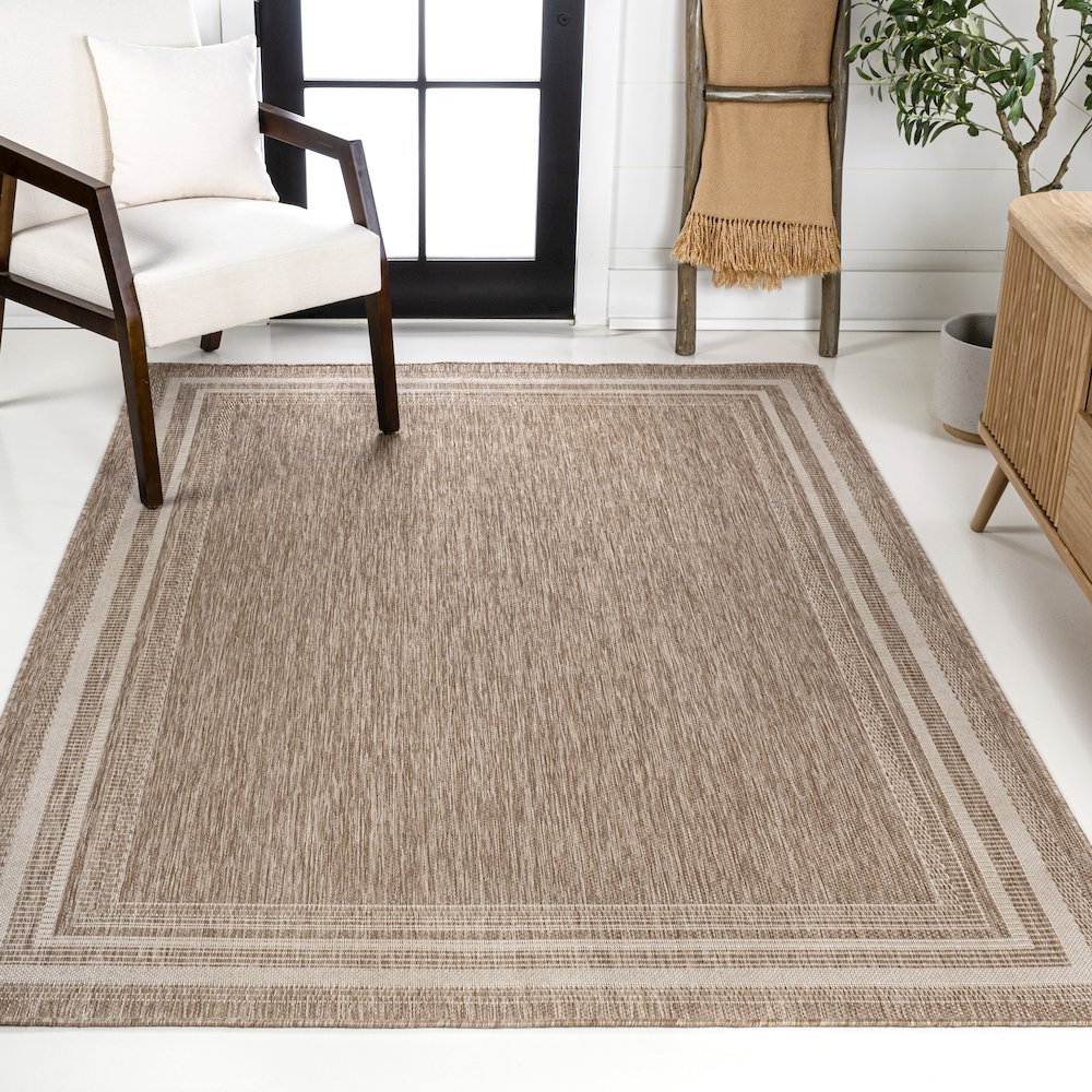 Lido Traditional Casual Pinstripe Border Indoor/Outdoor Area Rug. Picture 2