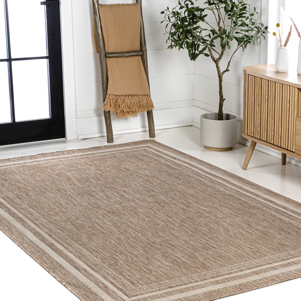 Lido Traditional Casual Pinstripe Border Indoor/Outdoor Area Rug. Picture 3
