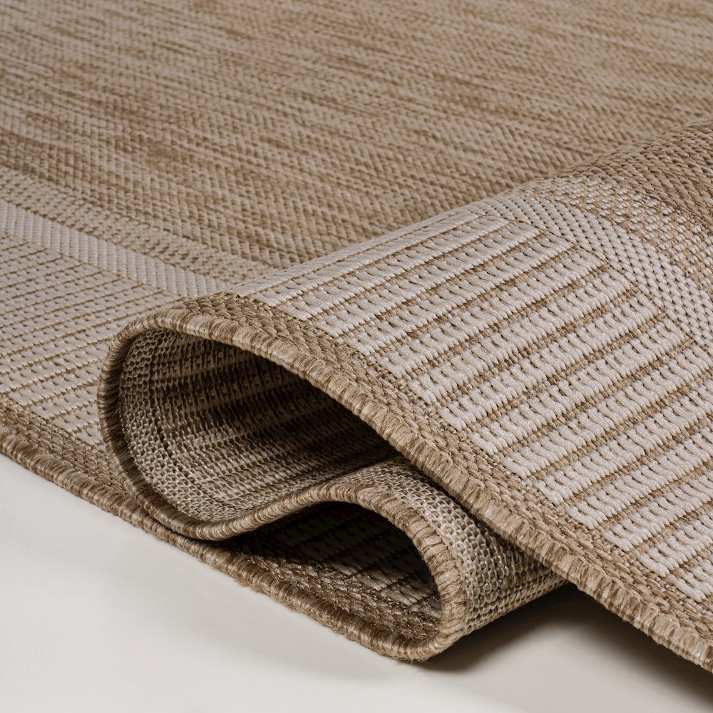 Hali Coastal Casual Wide Stripe Border Indoor/Outdoor Area Rug. Picture 5