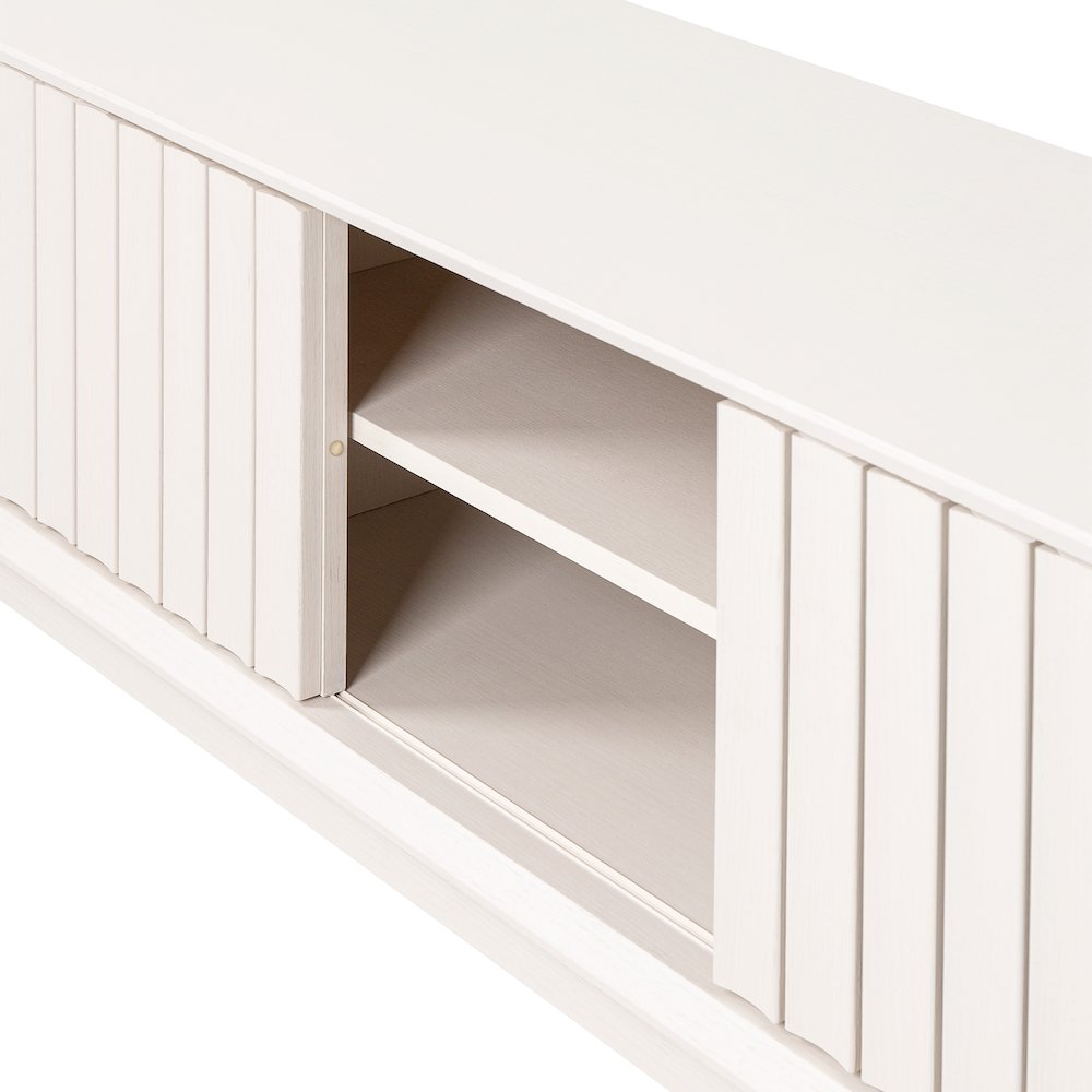 Farmhouse 3-Storage Sliding Door TV Stand Fits TVs up to 65 in. Picture 4