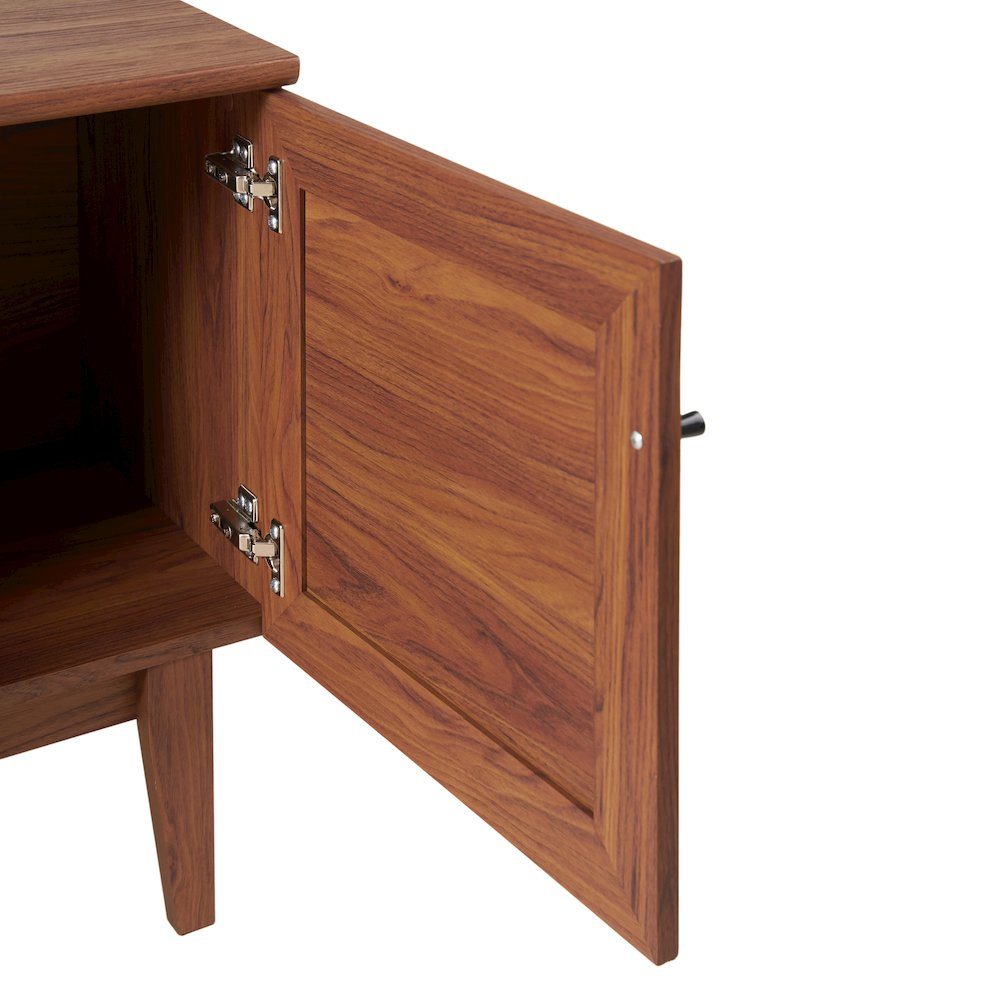 Finley 59" Mid-Century Walnut Rattan TV Stand. Picture 3