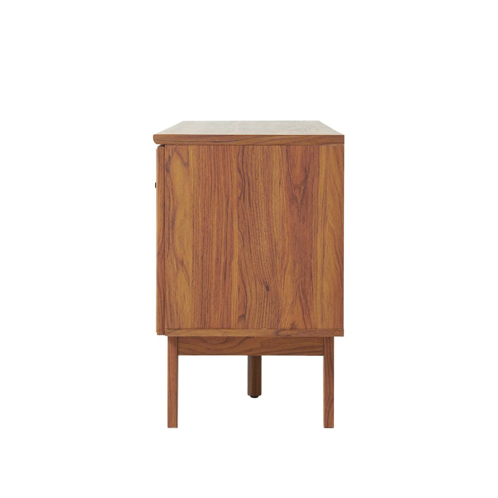 Finley 59" Mid-Century Walnut Rattan TV Stand. Picture 2