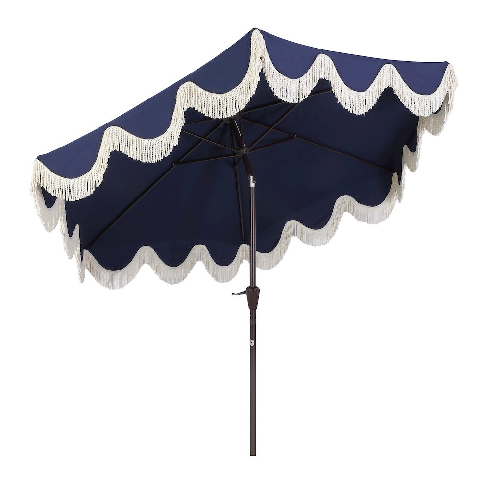 Collins 9 ft. Bohemian Fringe Outdoor Patio Umbrella with Crank Lift and Tilt. Picture 1