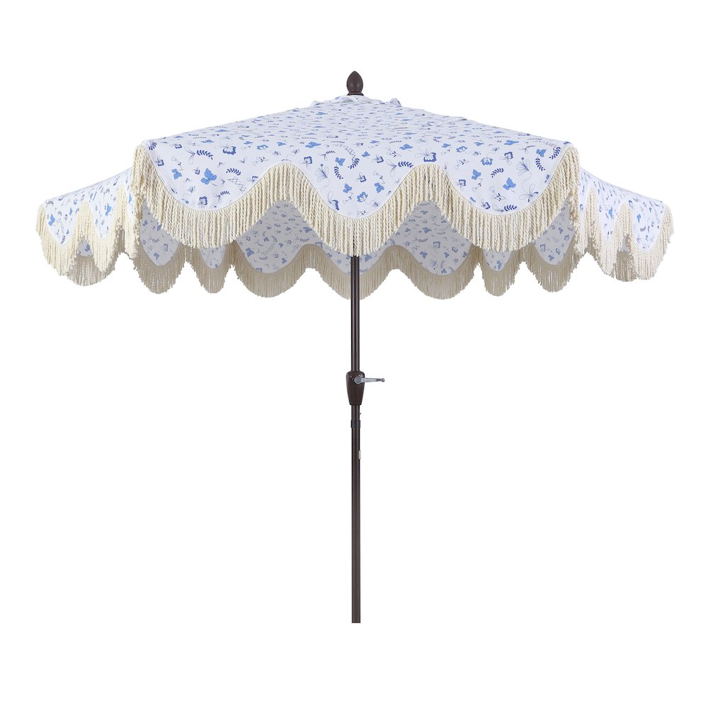 Collins 9 ft. Bohemian Fringe Outdoor Patio Umbrella with Crank Lift and Tilt. Picture 4