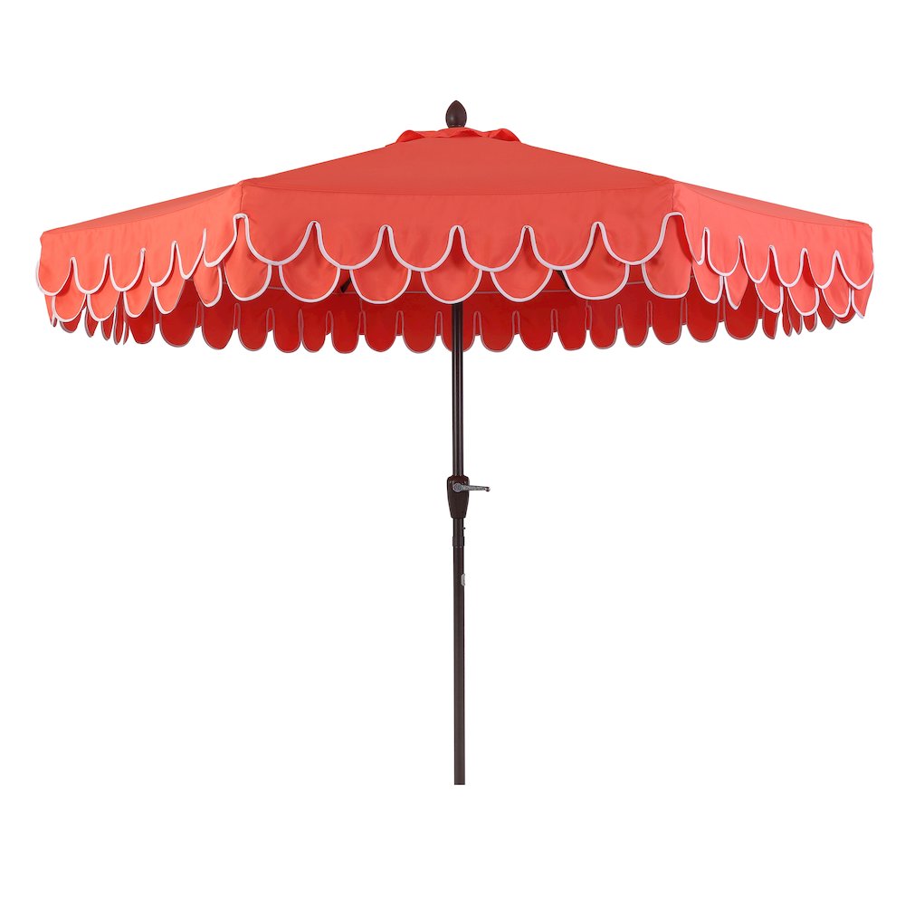 Tracy 9 ft. Coastal Octagon Outdoor Market Patio Umbrella with Scalloped Fringe. Picture 4