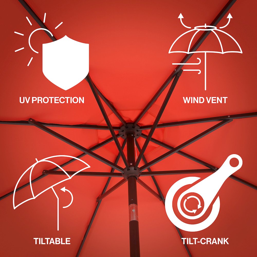 Tracy 9 ft. Coastal Octagon Outdoor Market Patio Umbrella with Scalloped Fringe. Picture 3