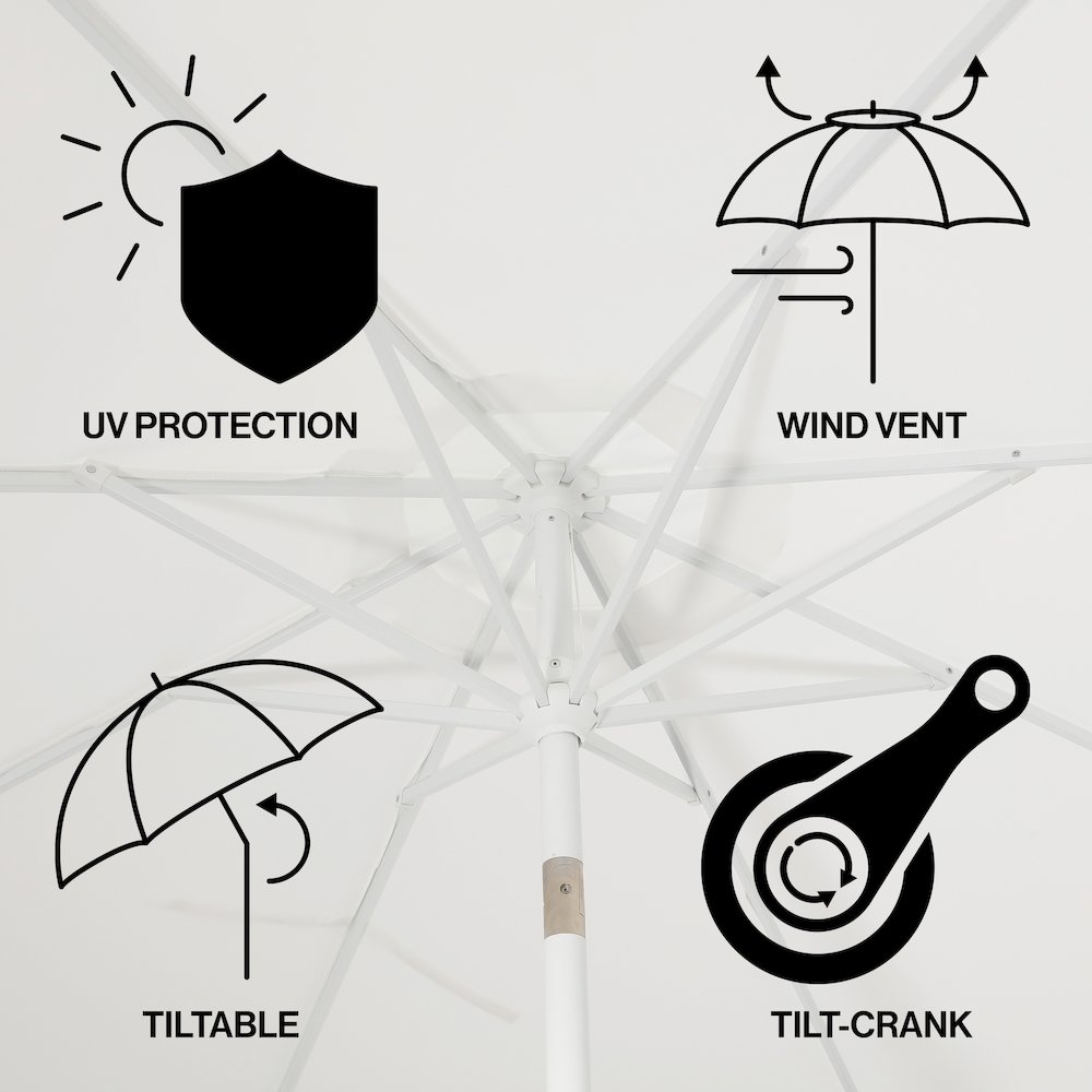 Tracy 9 ft. Coastal Octagon Outdoor Market Patio Umbrella with Scalloped Fringe. Picture 3